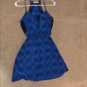 Cute Blue Dress with Mesh Detail